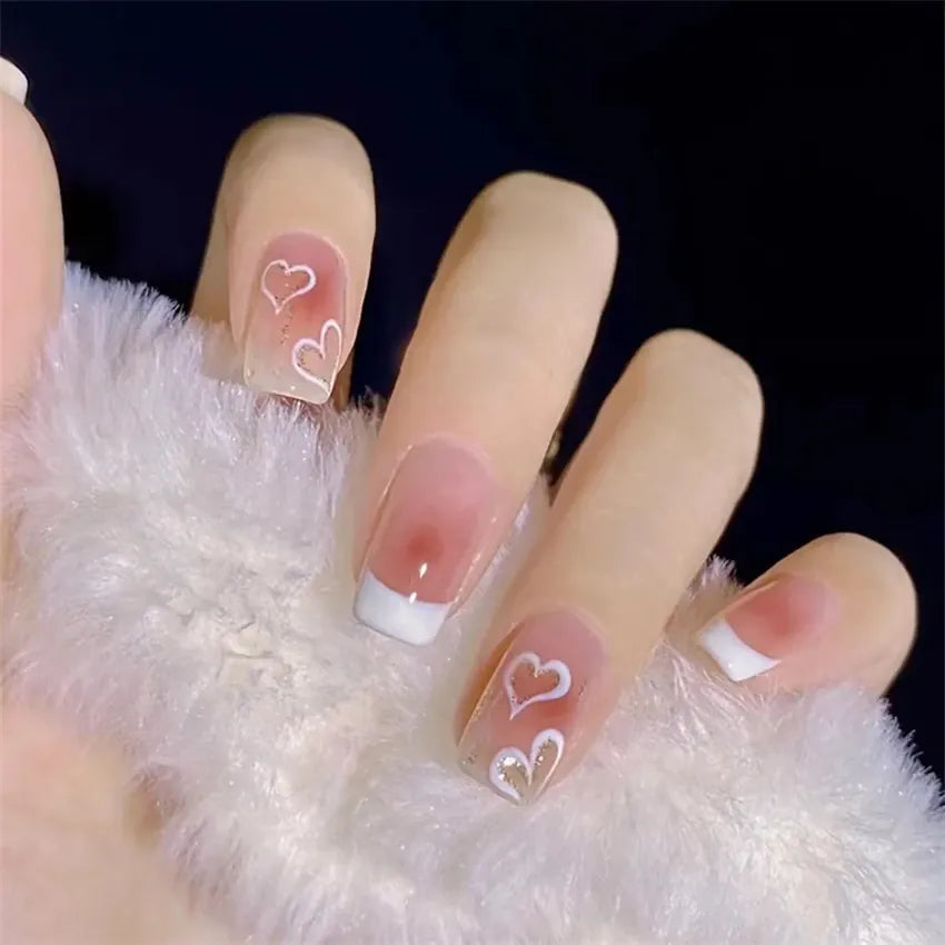 KissICON False-Nails-R436 24Pcs Full Cover Wearing Reusable False Nails Glitter