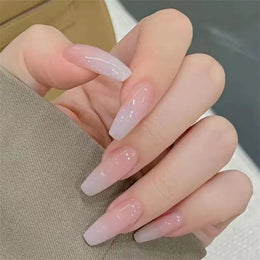KissICON False-Nails-R485 24Pcs Full Cover Wearing Reusable False Nails Glitter