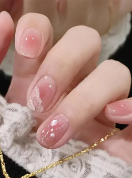 KissICON False-Nails-R486 24Pcs Full Cover Wearing Reusable False Nails Glitter