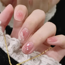 KissICON False-Nails-R486 24Pcs Full Cover Wearing Reusable False Nails Glitter