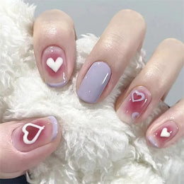 KissICON False-Nails-R503 24Pcs Full Cover Wearing Reusable False Nails Glitter