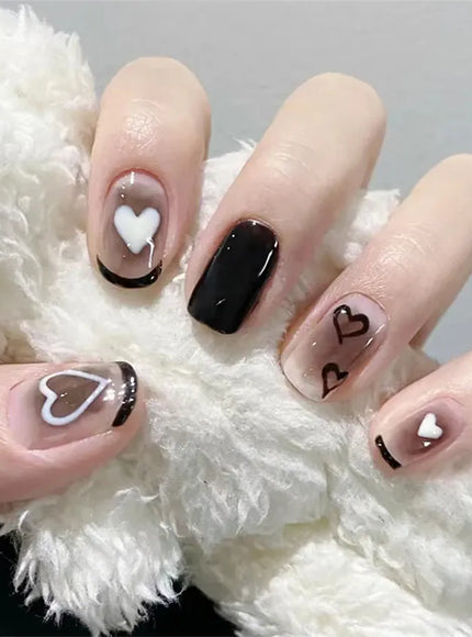 KissICON False-Nails-R505 24Pcs Full Cover Wearing Reusable False Nails Glitter
