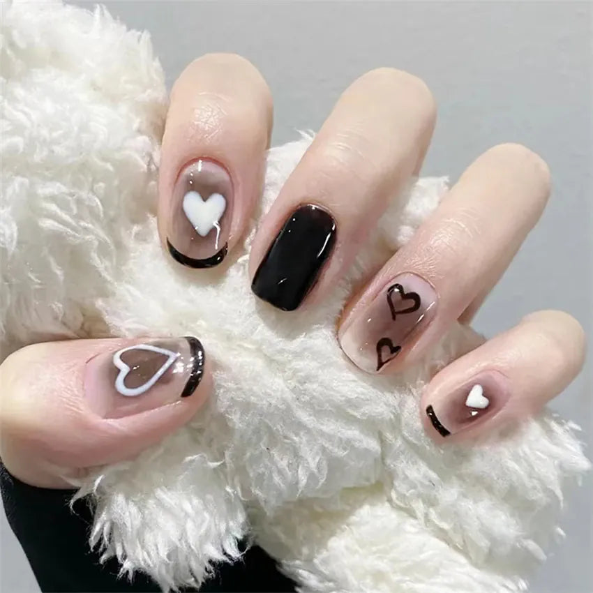 KissICON False-Nails-R505 24Pcs Full Cover Wearing Reusable False Nails Glitter