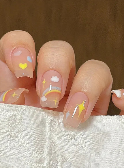 KissICON False-Nails-R561 24Pcs Full Cover Wearing Reusable False Nails Glitter