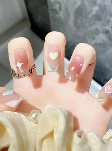 KissICON False-Nails-R562 24Pcs Full Cover Wearing Reusable False Nails Glitter