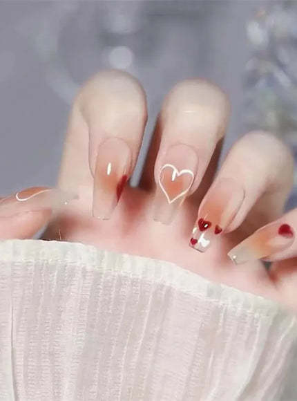 KissICON False-Nails-R585 24Pcs Full Cover Wearing Reusable False Nails Glitter