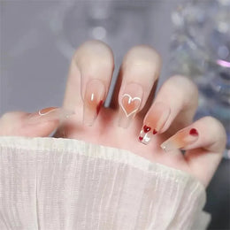 KissICON False-Nails-R585 24Pcs Full Cover Wearing Reusable False Nails Glitter