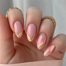 KissICON False Nails -W202 KissIcon Flower Almond False Nails Blue White -