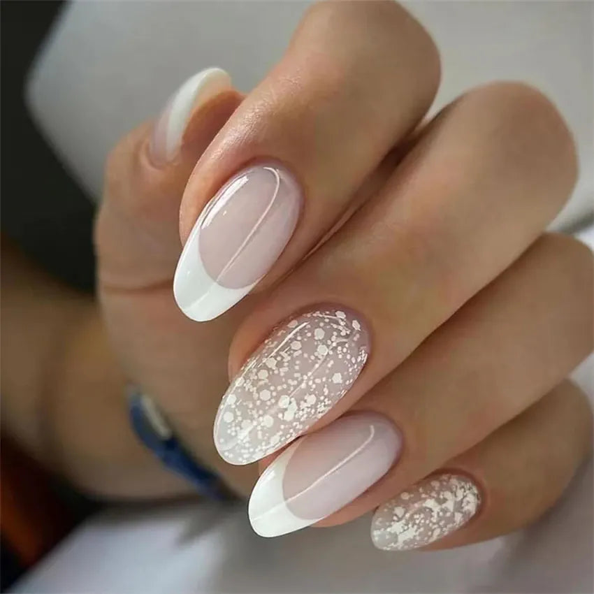 KissICON False Nails -W248 KissIcon Flower Almond False Nails Blue White -