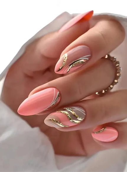 KissICON False Nails -W459 KissIcon Flower Almond False Nails Blue White -