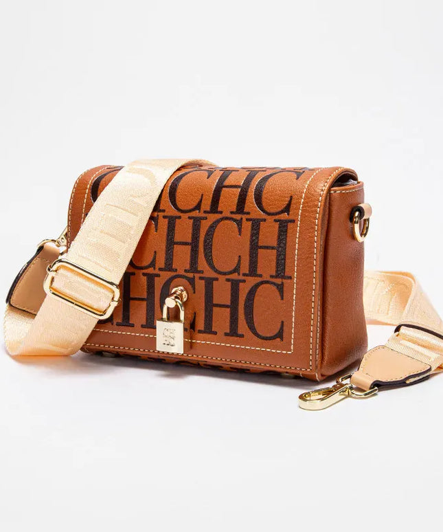 Dropshipman Fashion Design Model Metal Accessories Buckle Women's Shoulder Bag Luxury Brand 2025 Fashion Solid Colour Printed Head Bag