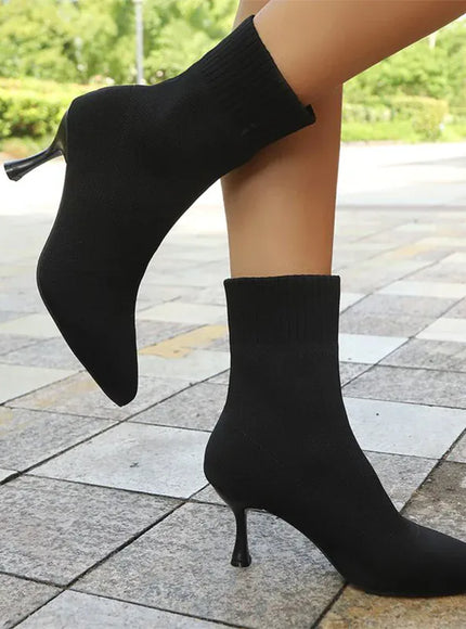 KissICON Fashion Elastic Sock Boots Women Knitted Breathable High