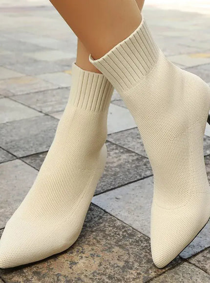 KissICON Fashion Elastic Sock Boots Women Knitted Breathable High