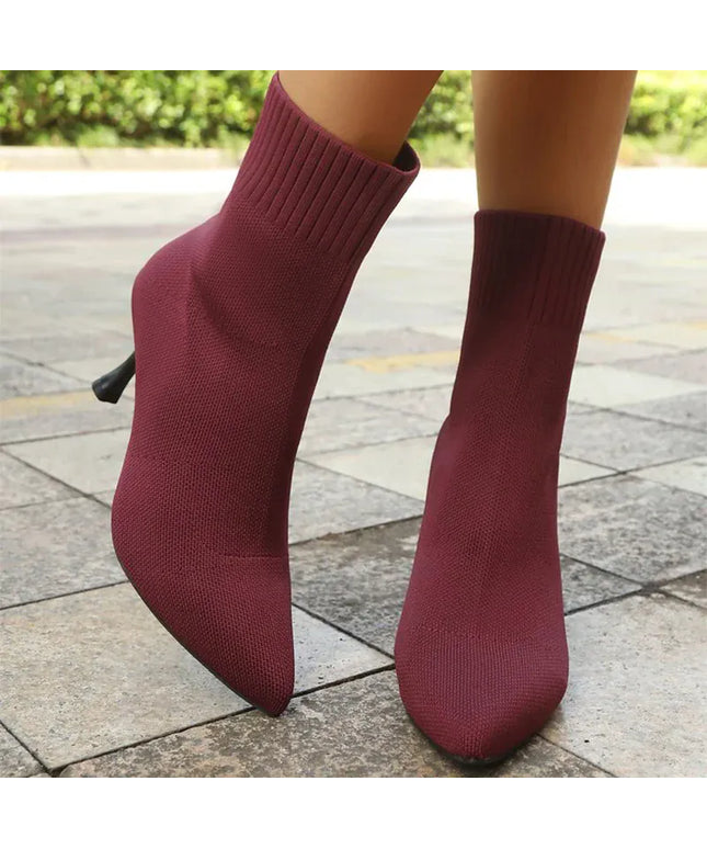 KissICON Fashion Elastic Sock Boots Women Knitted Breathable High