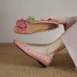 KissICON Fashion Flat Shoes for Women Spring Autumn Rivets