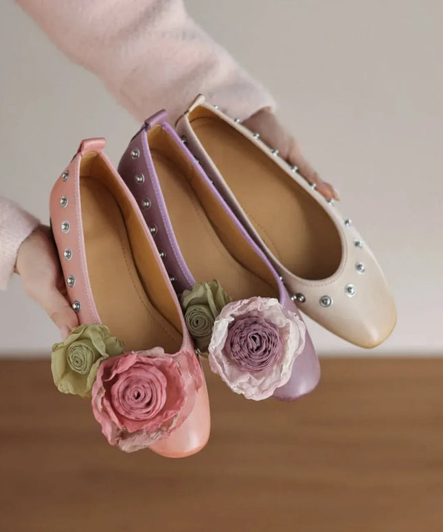 KissICON Fashion Flat Shoes for Women Spring Autumn Rivets