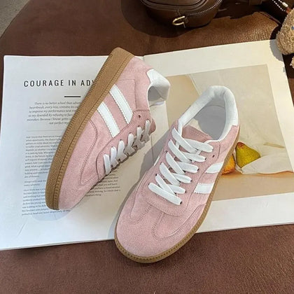 KissICON Footwear Fashion Lace-Up Vulcanized Flat Sneakers for Women