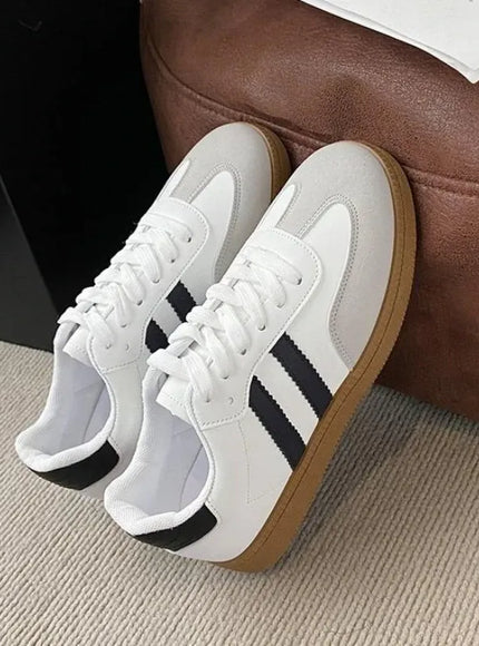 KissICON Footwear Fashion Lace-Up Vulcanized Flat Sneakers for Women