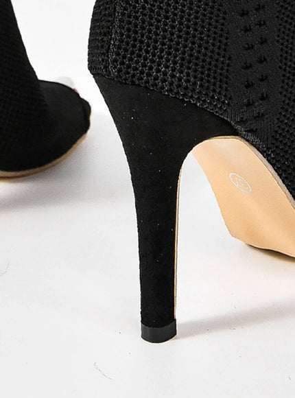 KissICON Fashion Ladies Peep Toe Stretch Fabric Knitting Ankle