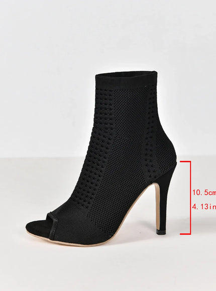 KissICON Fashion Ladies Peep Toe Stretch Fabric Knitting Ankle