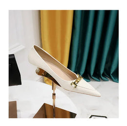 KissICON Fashion Metal Chain Decoration Women Pumps Shallow Mouth