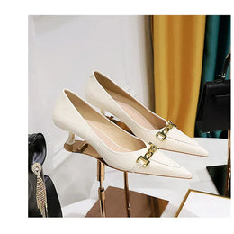 KissICON Fashion Metal Chain Decoration Women Pumps Shallow Mouth