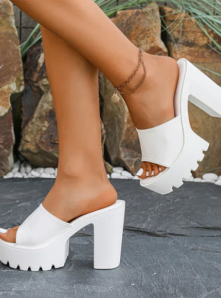 KissICON Fashion Patent Leather Super High Heels Sandals for