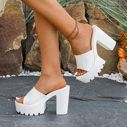KissICON Fashion Patent Leather Super High Heels Sandals for