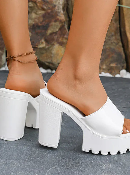 KissICON Fashion Patent Leather Super High Heels Sandals for