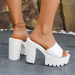 KissICON Fashion Patent Leather Super High Heels Sandals for