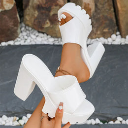 KissICON Fashion Patent Leather Super High Heels Sandals for