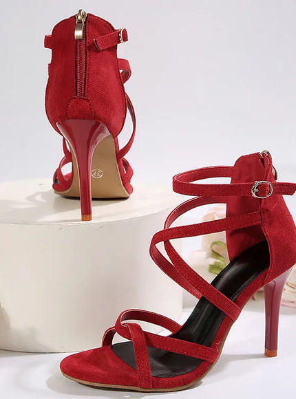 KissICON Fashion Red Super High Heel Sandals Women Plus