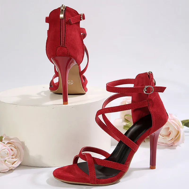 KissICON Fashion Red Super High Heel Sandals Women Plus