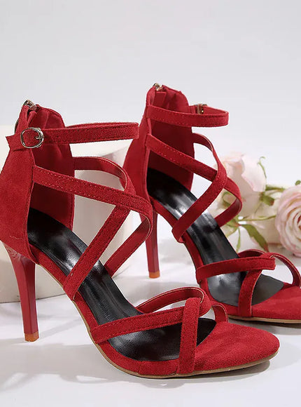 KissICON Fashion Red Super High Heel Sandals Women Plus