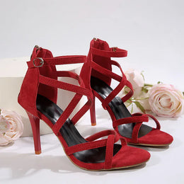 KissICON Fashion Red Super High Heel Sandals Women Plus