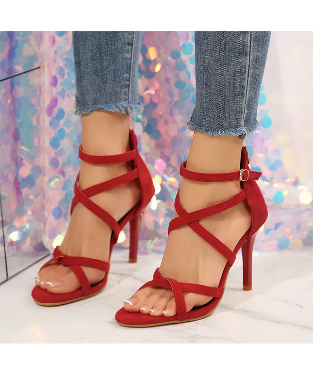 KissICON Fashion Red Super High Heel Sandals Women Plus