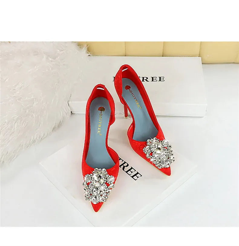 KissICON Fashion Spring Banquet Women's Shoes Thin Heels High