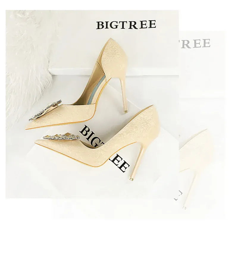 KissICON Fashion Spring Banquet Women's Shoes Thin Heels High