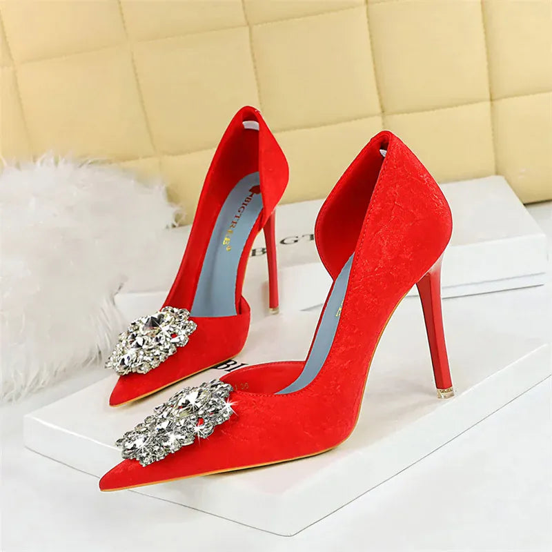 KissICON Fashion Spring Banquet Women's Shoes Thin Heels High