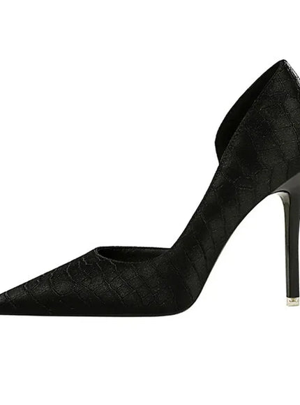 KissICON Fashion Suede Black Women Simple Pumps Wine Glasses