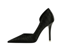KissICON Fashion Suede Black Women Simple Pumps Wine Glasses