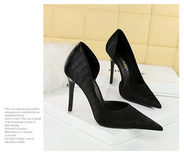 KissICON Fashion Suede Black Women Simple Pumps Wine Glasses