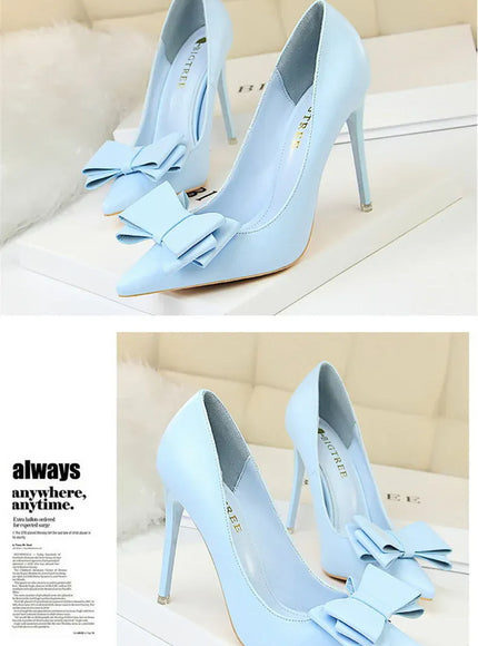 KissICON Fashion Sweet Women High Heel Shoes Blue Yellow
