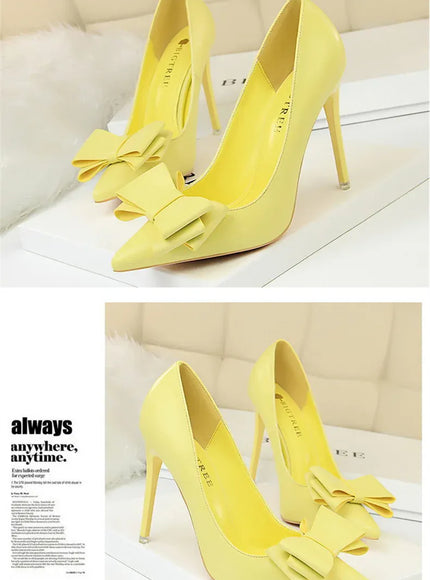 KissICON Fashion Sweet Women High Heel Shoes Blue Yellow