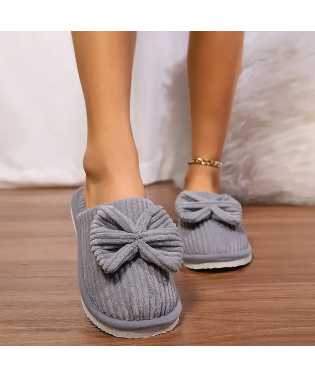 KissICON Fashion Women Bow Slippers Fall/Winter Indoor Bedroom Floor