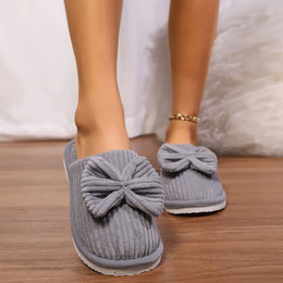 KissICON Fashion Women Bow Slippers Fall/Winter Indoor Bedroom Floor
