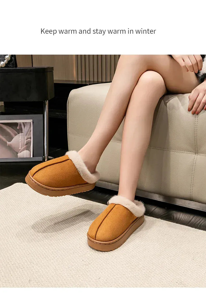 KissICON Fashion Women Fluffy Slippers for Winter Indoor EVA