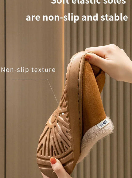 KissICON Fashion Women Fluffy Slippers for Winter Indoor EVA