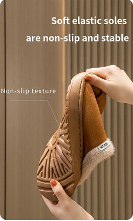 KissICON Fashion Women Fluffy Slippers for Winter Indoor EVA