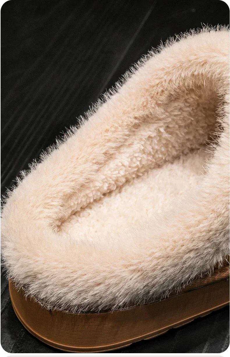 KissICON Fashion Women Fluffy Slippers for Winter Indoor EVA